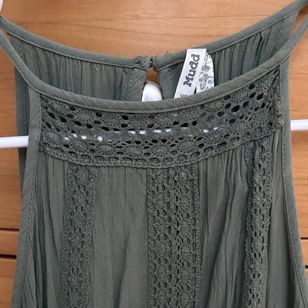 Sage Green Crochet Kringle Top